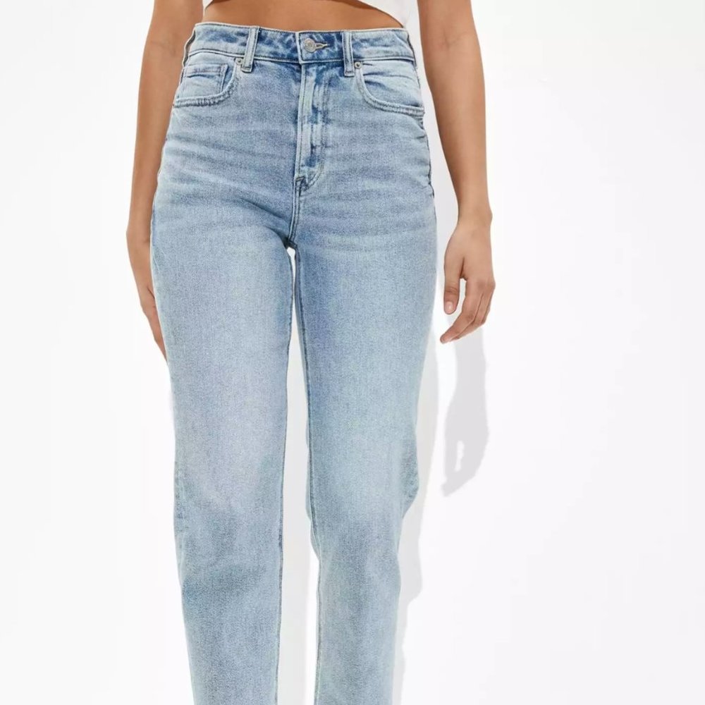 AMERICAN EAGLE MOM jeans stretch 00 Long Light wash